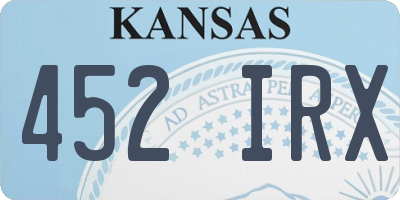 KS license plate 452IRX