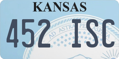 KS license plate 452ISC