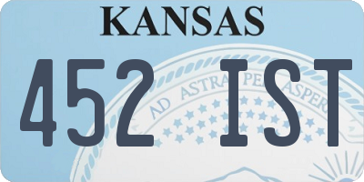 KS license plate 452IST