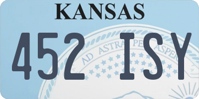 KS license plate 452ISY