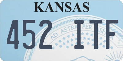 KS license plate 452ITF