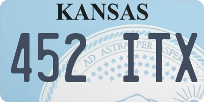 KS license plate 452ITX