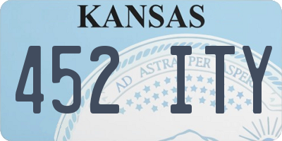 KS license plate 452ITY