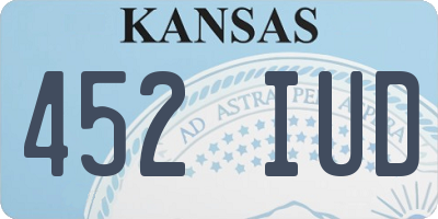 KS license plate 452IUD