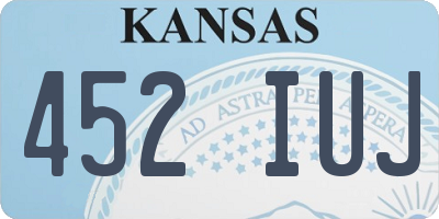 KS license plate 452IUJ