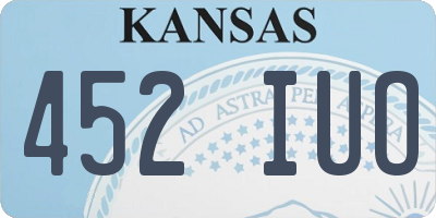 KS license plate 452IUO