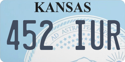 KS license plate 452IUR