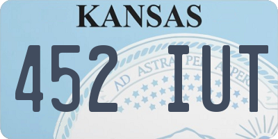 KS license plate 452IUT