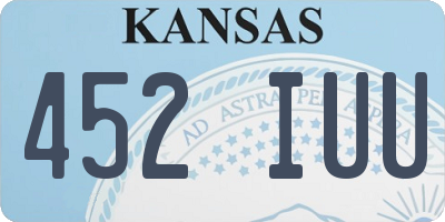KS license plate 452IUU