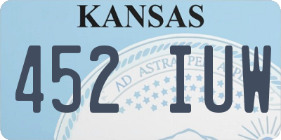 KS license plate 452IUW