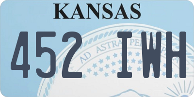 KS license plate 452IWH
