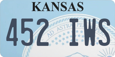 KS license plate 452IWS