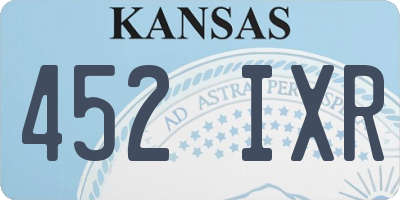 KS license plate 452IXR