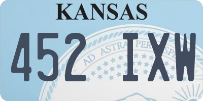KS license plate 452IXW