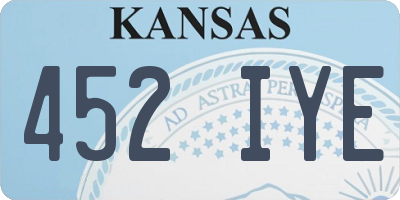 KS license plate 452IYE