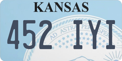 KS license plate 452IYI