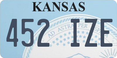 KS license plate 452IZE