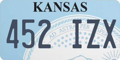 KS license plate 452IZX