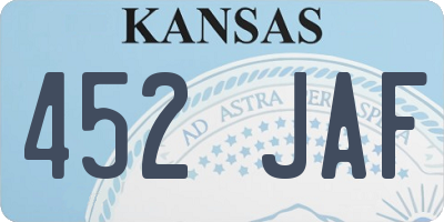 KS license plate 452JAF