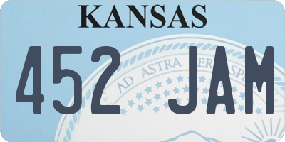 KS license plate 452JAM