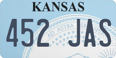 KS license plate 452JAS