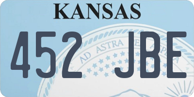 KS license plate 452JBE
