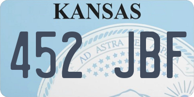 KS license plate 452JBF