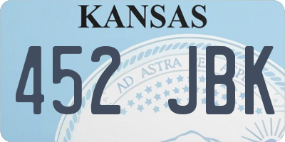 KS license plate 452JBK