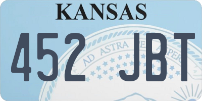 KS license plate 452JBT
