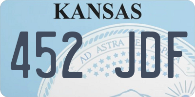 KS license plate 452JDF