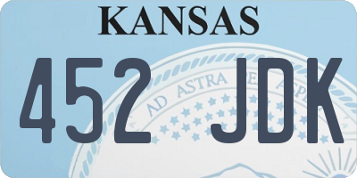 KS license plate 452JDK