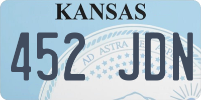 KS license plate 452JDN