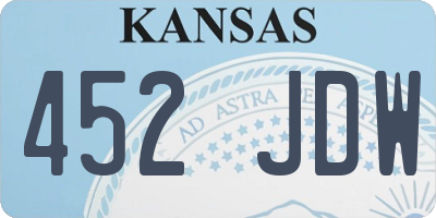 KS license plate 452JDW