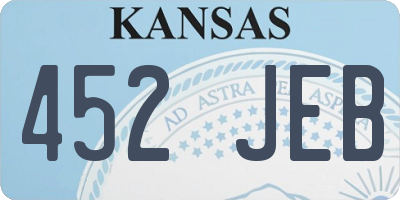 KS license plate 452JEB