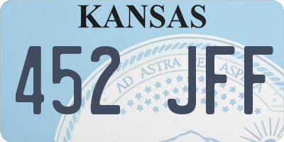 KS license plate 452JFF