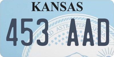 KS license plate 453AAD