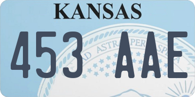 KS license plate 453AAE