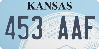 KS license plate 453AAF