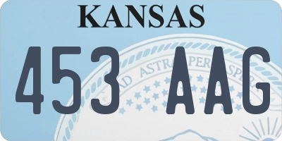 KS license plate 453AAG