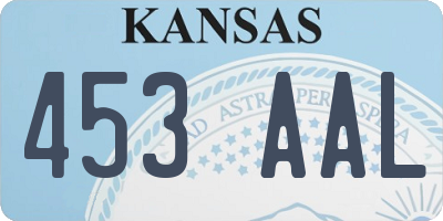 KS license plate 453AAL