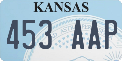 KS license plate 453AAP