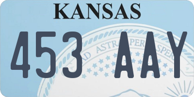 KS license plate 453AAY