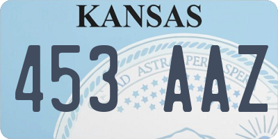 KS license plate 453AAZ