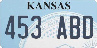KS license plate 453ABD