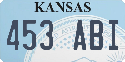 KS license plate 453ABI