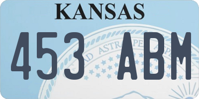 KS license plate 453ABM