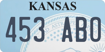 KS license plate 453ABO
