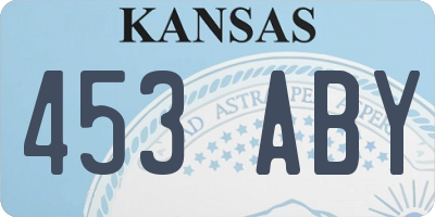 KS license plate 453ABY