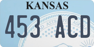 KS license plate 453ACD