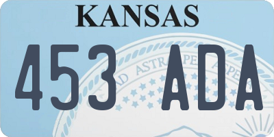 KS license plate 453ADA